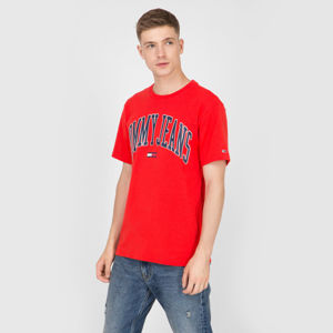 Tommy Hilfiger pánské červené tričko Collegiate